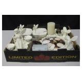 Various Ceramic & Glass Angelic Candle Holders