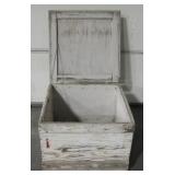 Vintage Wooden White Cubic Storage Hinged Box