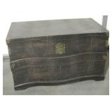 Wood & Brass w/ Faux Croc Skin Finish Travel Trunk