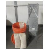 Bucket of Sand Bags & Pest Management Cage Trap