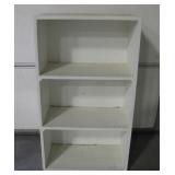 White Wooden 3 Shelf Unit, 42"H x 24"W x 13.75"D