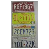AZ / NM / CA / TX Vehicle License Plates