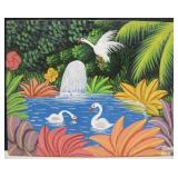 Haitian Original Oil Painting On Stretched Fabric