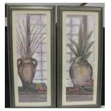 2 Framed Wall Art Prints - 18.5" x 42" Each