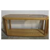 Wood Sofa Table w/ 3 Glass Inserts