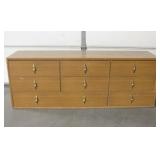 Vtg 9-Drawer Dresser - 71" x 18" x 26"