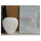 18" x 24" SW Original Art & 14" SW Ceramic Vase