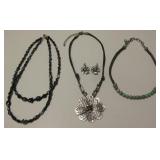 Lot Of 3 Necklaces - 1 w/ Matching Earrings