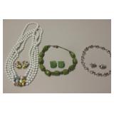 3 Vintage Costume Jewelry Necklaces w/ Earrings