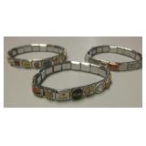 3 Charm Link Bracelets - D