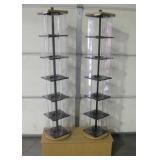 Dual 6 Level / 4 Slot Wood & Plastic Rotating Rack