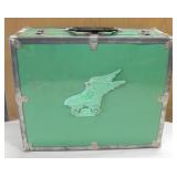 VNTG Green Resin & Wood Roller Skates Travel Case