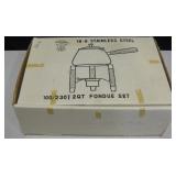 Royal Dolphin Stainless Steel & Wooden Fondue Set