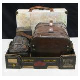 4 Various Leather, Wooden & Cardboard Boxes