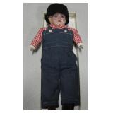 Vintage Tin Made Country Boy Figurine Doll, 14"H