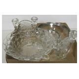 Sliver Plated & Etched American Glass Table Items