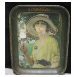 Coca-Cola Co. Vintage Styled Rustic Lady Ad Tray