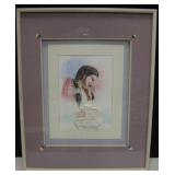 Signed P. Adams Mixed Media N.A. Woman Framed Art