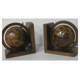 VNTG Styled Spanish Globe Book Ends, 6.25"H