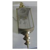 Large VNTG Brass & Glass Electric Sconce, 31.5"L