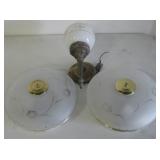 Glass & Brass Ceiling Light & Electric Sconce