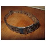 Lapis & Sterling Pierced Peruvian Style Bracelet