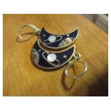 Sterling & Abalone Inlay Cosmic Moon Earrings