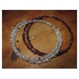 Amethyst & Quartz Crystal Clustered Bead Necklaces