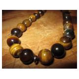 Sterling .925 Tiger Eye Bead Necklace