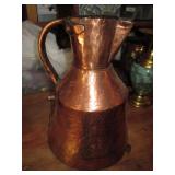 9" Hand Hammed Copper European Pitcher