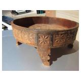 Moroccan Wood & Brass Tribal Low Table 8"H x 18"D