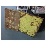 2 Vintage & Rusted Highway Informative Signs