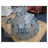 Vintage Styled Stained Glass Floral Chandelier