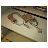 Leather Strapped Cowboy Rodeo Boot Spurs