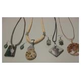 4 Southwestern Necklaces - 2 w/ Earring Sets