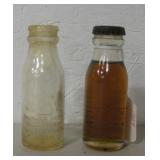 2 Vintage Edison Shelf Cabinet Bottles, 4"H