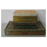 Stack of Vintage Tin & Wood Cigar Boxes