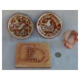 Mexican Clayware Bowls, Onyx Mushroom, Chaco Stamp