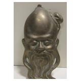 7" Hanging Brass Chinese God Head