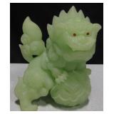 Vaseline Glow In The Dark Fu Lion Dog Figure 6.5"H
