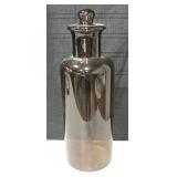 Tall Brown Glass & Finial Top Medicinal Style Jar