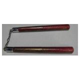 Vintage Styled Wooden Red Painted Nunchucks