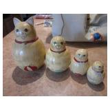 Matryoshka Style Cat Form Nesting Dolls, 6.25"H