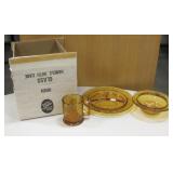 Vtg Tiara 3pc Childrens Nursery Rhymes Amber Glass