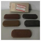 5 Vintage Glasses & Leather Bound Cases