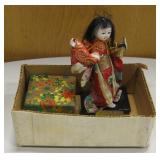 Miniature Chinese Figure Doll & Jewelry Boxes
