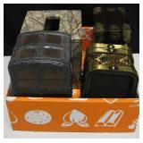 3 Various Wood Boxes & Marble Tissue Cover