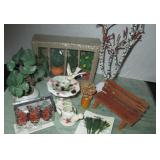 VNTG Miniature Wood/Porcelain Garden Items & More