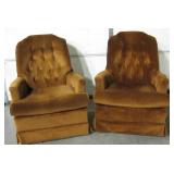 Vintage Matching Swivel Rocking Chairs