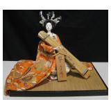 Theatrical Geisha Deco Figure w/ Koto Instrument